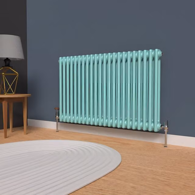 Lux Heat Horizontal 2-Column Steel Radiator, Green, W: 101.0 cm, H: 60.0 cm