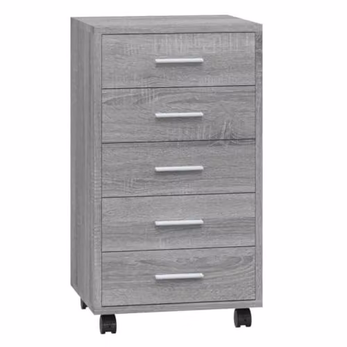vidaXL Drawer Cabinet with Castors in Grey Sonoma Engineered Wood