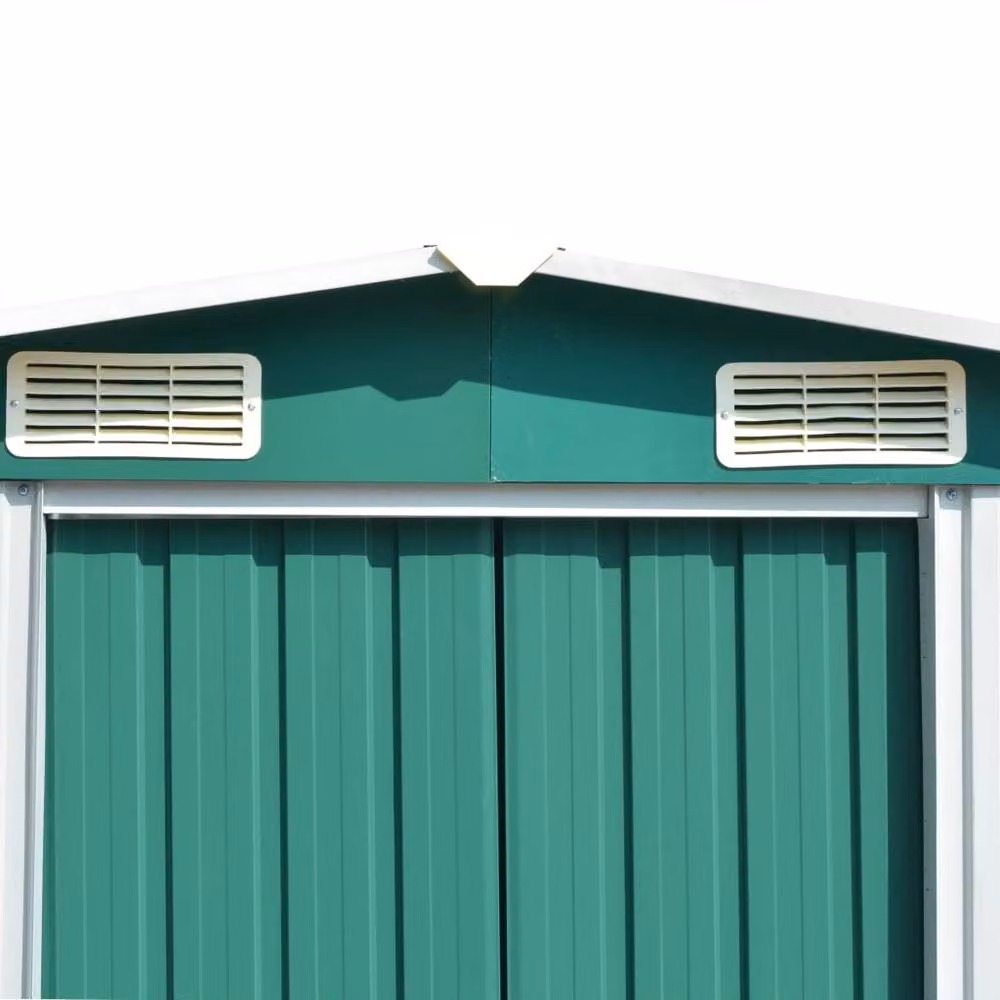 Berkfield Home Metal Garden Shed in Green, W/D/H: 392 x 257 x 181 cm – 3