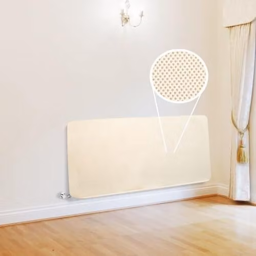 Safetots Dual Fabric Premium Radiator Cover in White and Beige, W: 130 cm x H: 50 cm