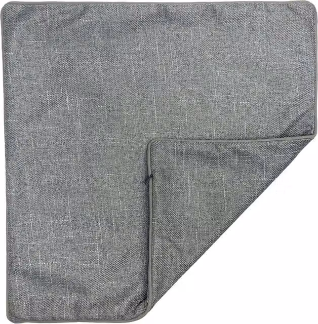 My Home Classic Square Plain Polyester Cushion Cover in Grey