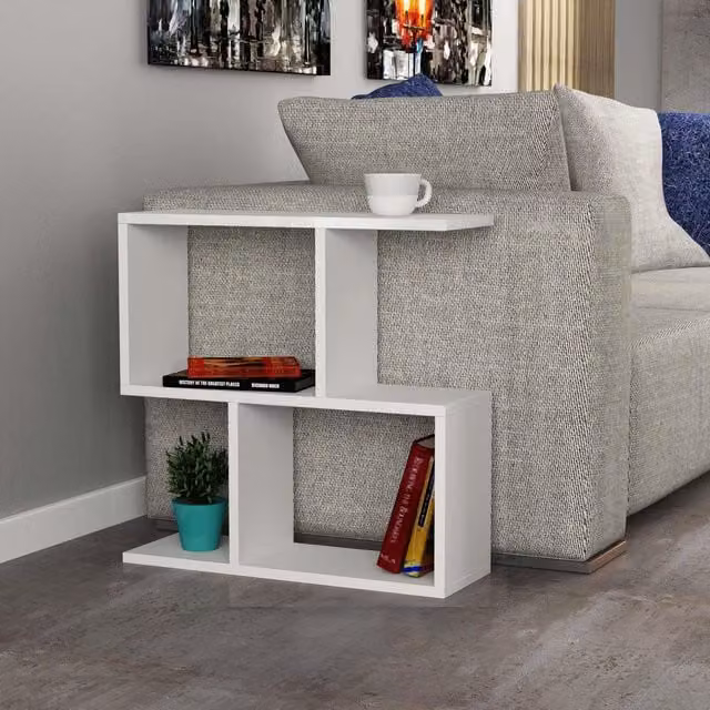 Decortie Homemania Modern 4-Compartment Side Table in White, W/D/H: 60 x 60 x 60 cm – 1