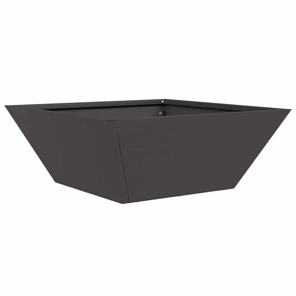 Berkfield Home Modern Garden Bowl Planters, 5 Piece Black Steel Set, W/D/H: 40 x 40 x 15 cm – 5