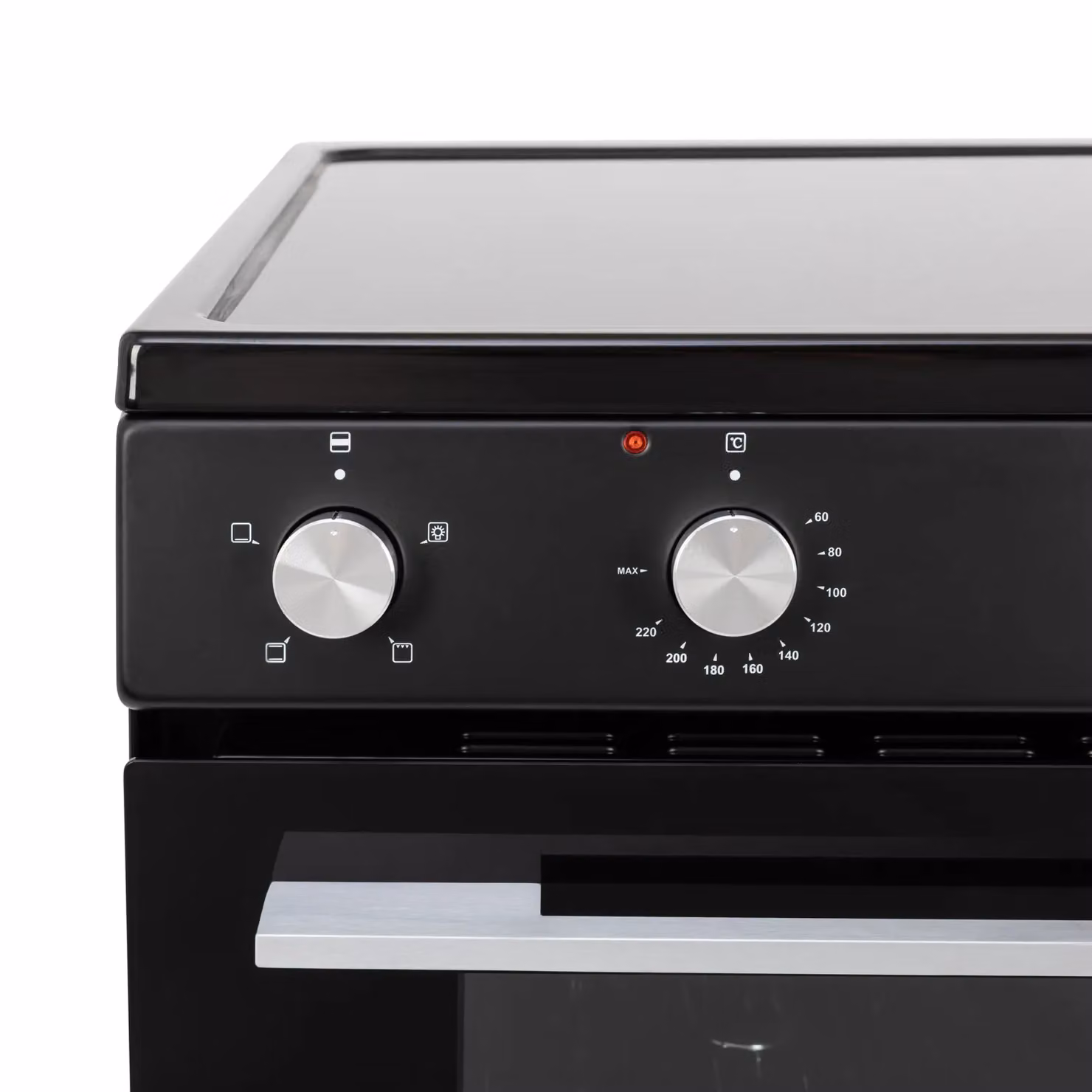 Willow Black Electric Freestanding Single Cavity Cooker with 4 Ceramic Burners and Grill, Width: 60 cm – 4
