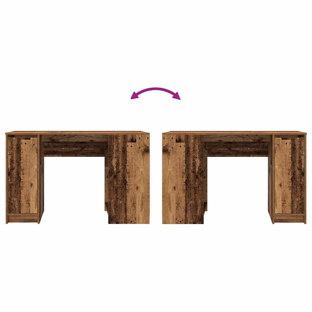 Berkfield Home Durable Rustic Writing Desk in Brown, Engineered Wood, W/D/H: 120 x 42 x 76 cm – 5