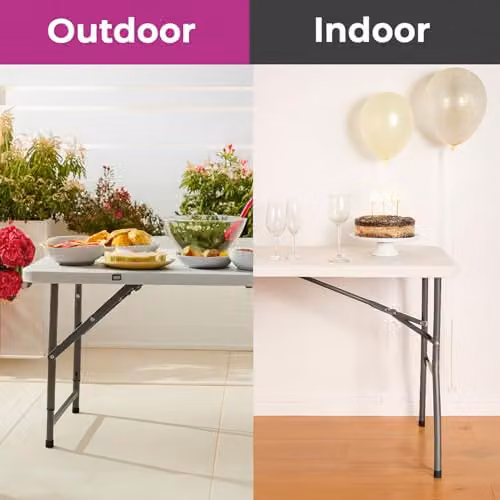 Neo Portable Extendable Folding Table in White – 5