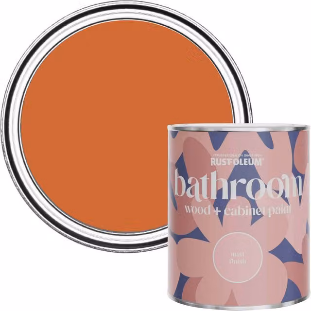 Rust-Oleum Orange Moisture Resistant Bathroom Wood and Cabinet Paint in Matt Finish, Tiger Tea, 0.75 l