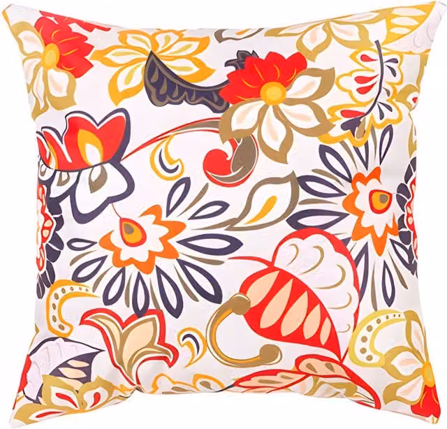 Gardenista Floral Printed Outdoor Scatter Cushion in Multicolour and Beige
