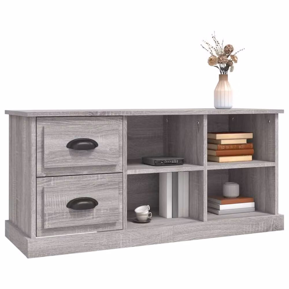 Berkfield Home Grey Sonoma TV Cabinet in Engineered Wood W/D/H: 102 x 35.5 x 47.5 cm – 3