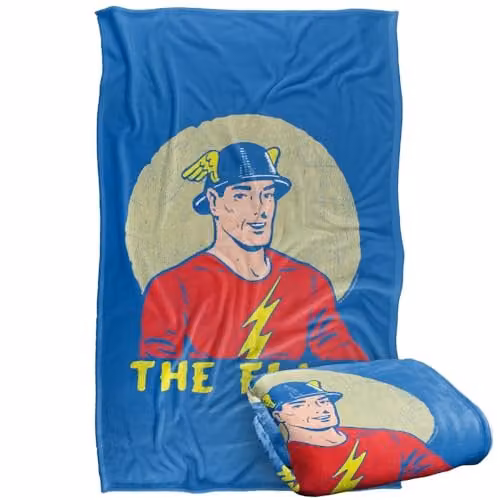 Warner Bros. DC Flash Faded Circle Super Soft Fleece Throw Blanket, Multicolour – 1