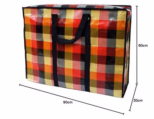 KAV Pack of 3 Extra Large Reusable Waterproof Laundry and Storage Bags with Handles, Multicolour, W/D/H: 90 x 60 x 30 cm – 7