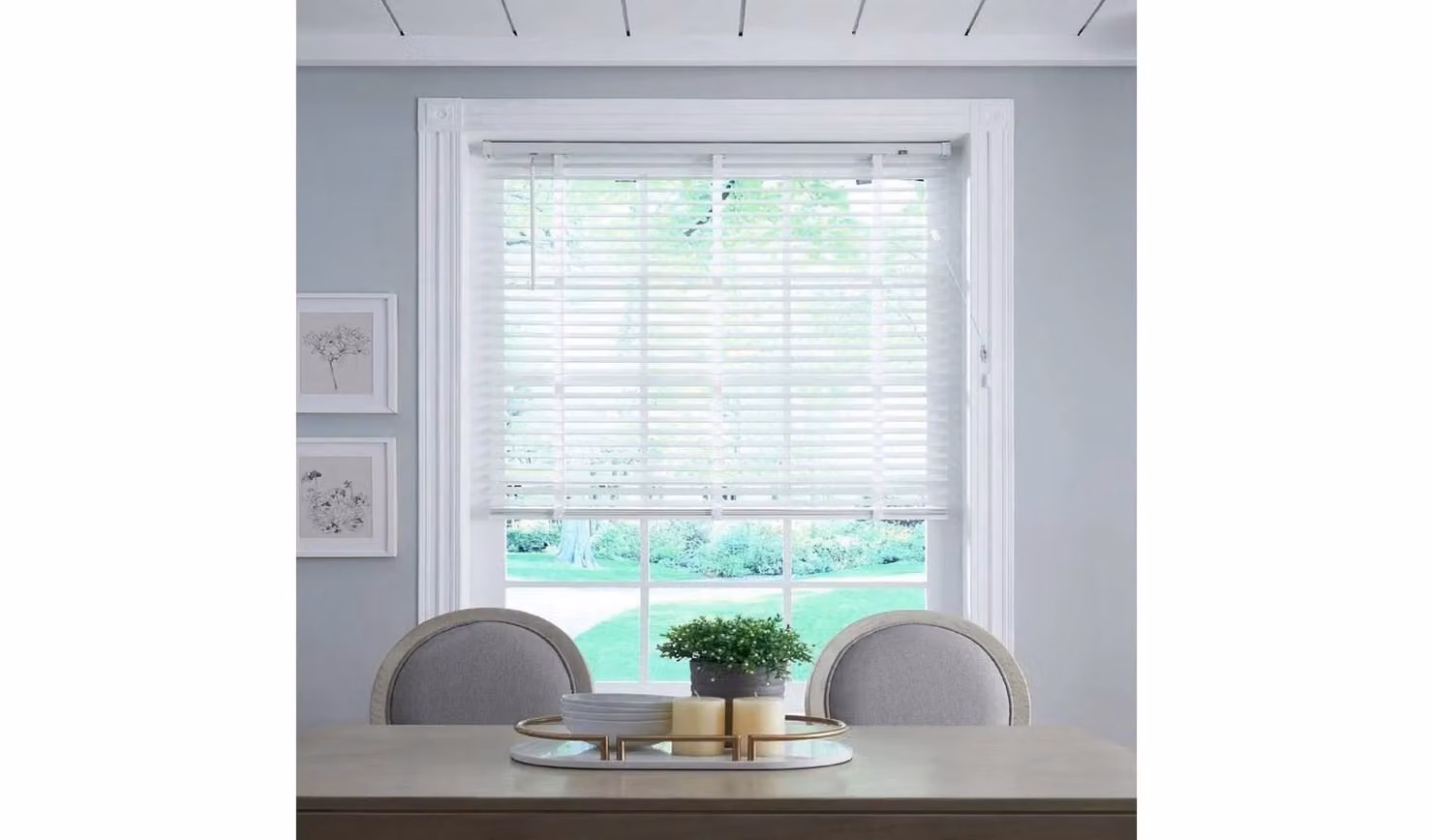 Cheap Furniture Warehouse White Wood 50mm Venetian Blind W: 60 cm, H: 130 cm