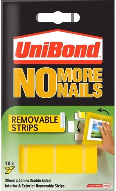 UniBond No More Nails Yellow Plastic Frame Hangers, Pack of 10