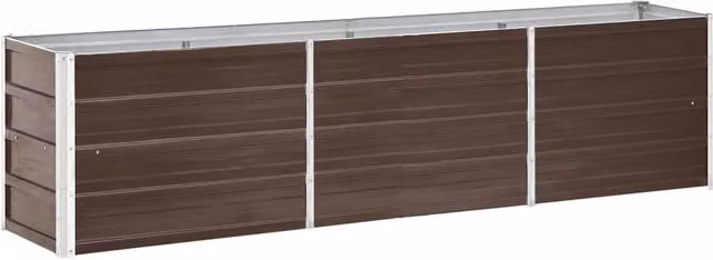 Berkfield Home Garden Brown Galvanised Steel Raised Bed W: 240 cm, D: 40 cm, H: 45 cm – 1