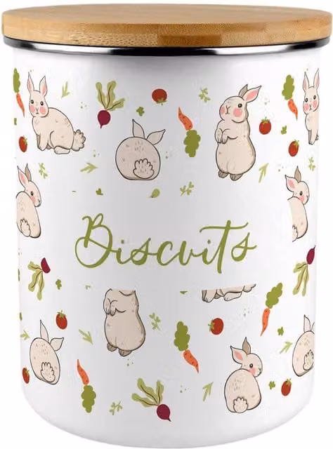 Purely Home Allotment Rabbits Extra Large Floral Biscuit Tin, Multicoloured