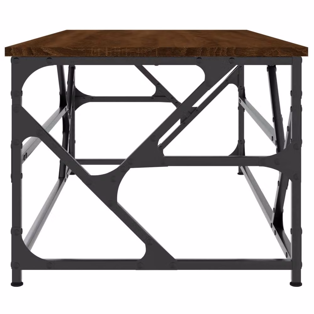 Berkfield Home Brown Oak Coffee Table, W/D/H: 100 x 50 x 40 cm – 4
