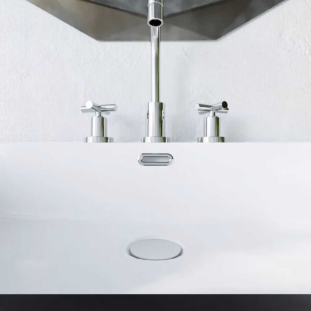 Balterley Oval Sink Overflow Cover in Chrome Silver, 50 x 26 mm