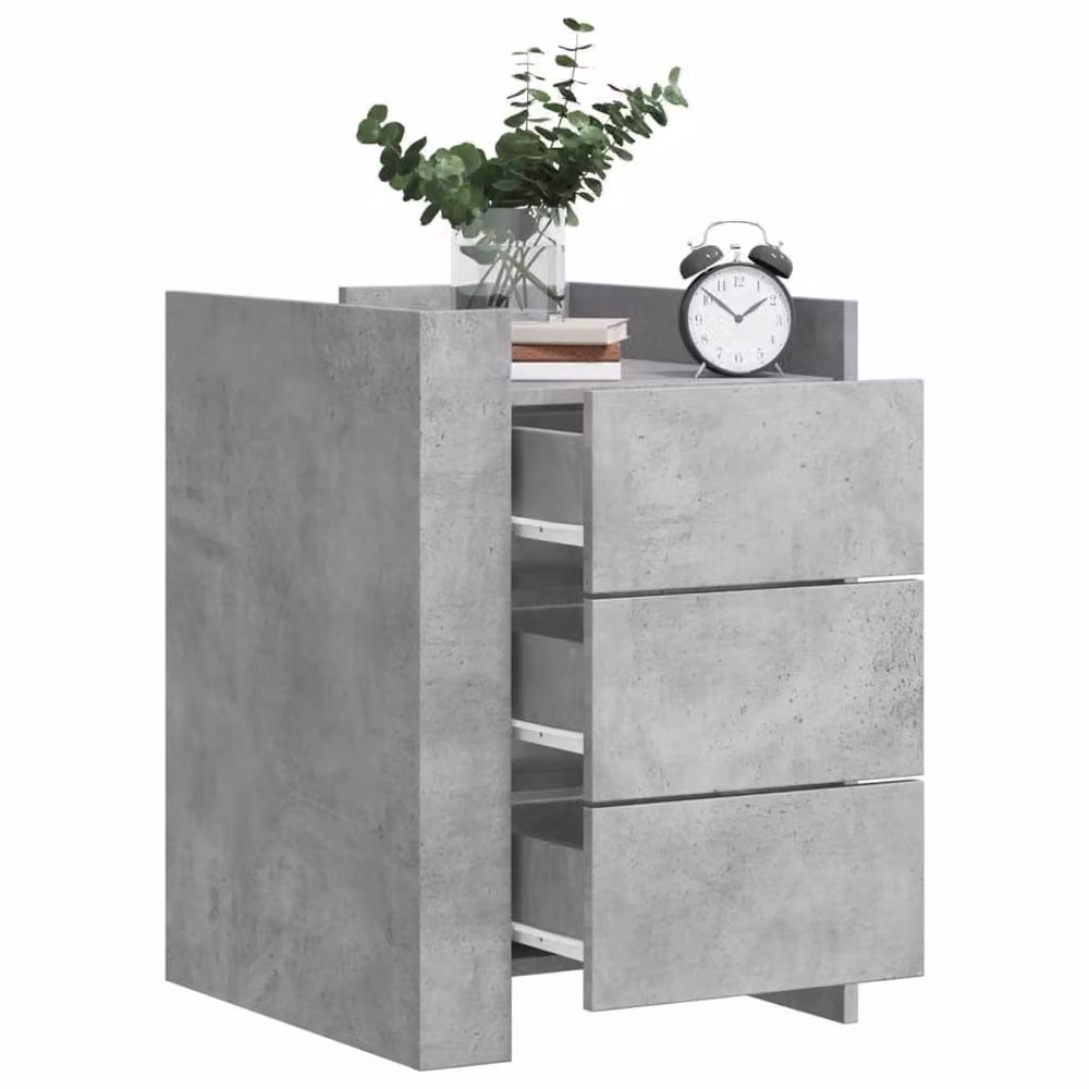 Berkfield Home Bedside Cabinet in Concrete Grey, W/D/H: 45 x 50 x 65 cm – 2