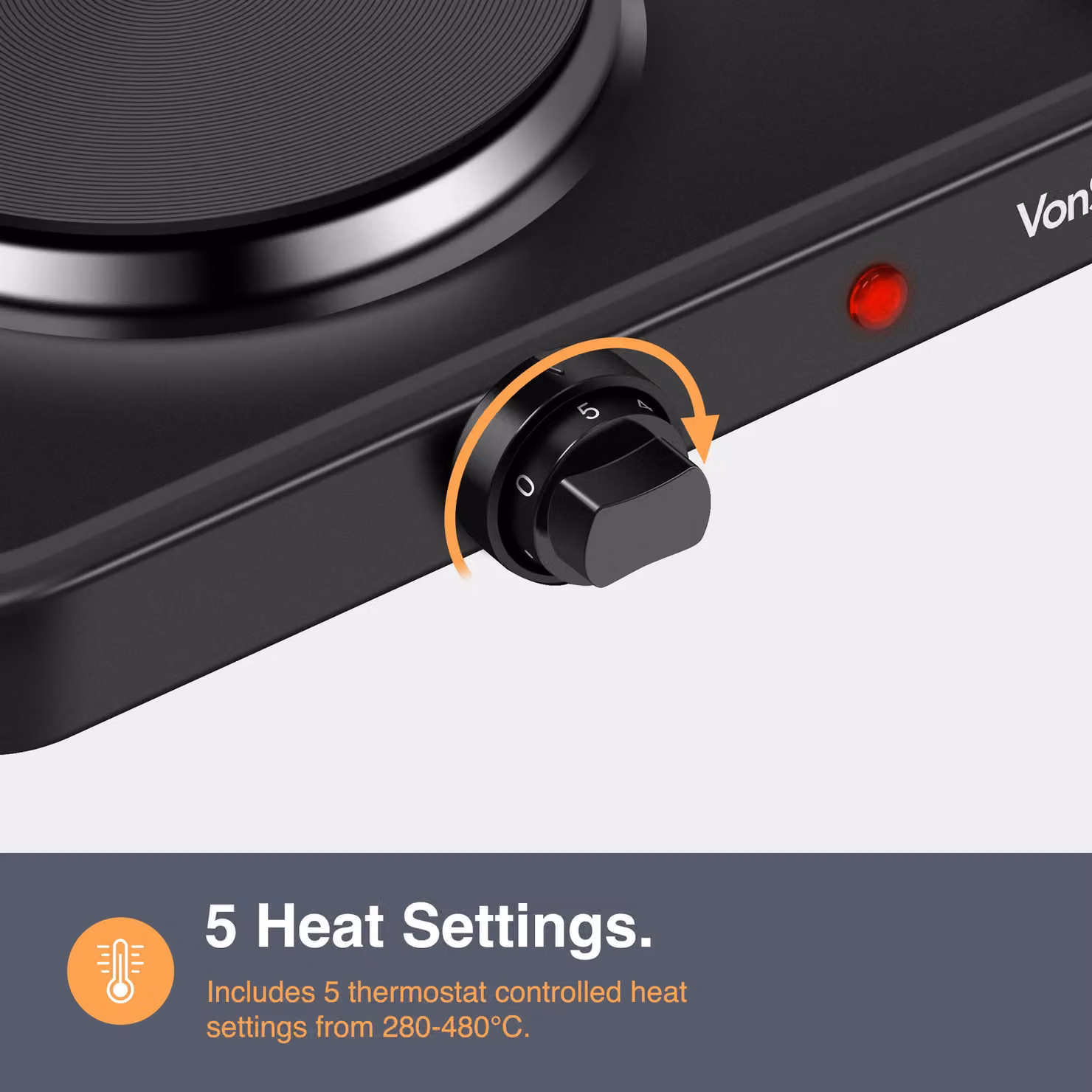 VonShef Electric Double Hot Plate in Black – 3