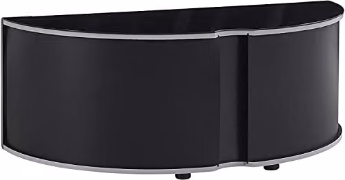 MDA Designs Sirius 1200 TV Stand in Walnut and Oak with Gloss Piano Black and Silver Trim, suitable for up to 55 inch LCD, Plasma or LED screens, W/D/H: 120 x 51 x 44 cm – 4