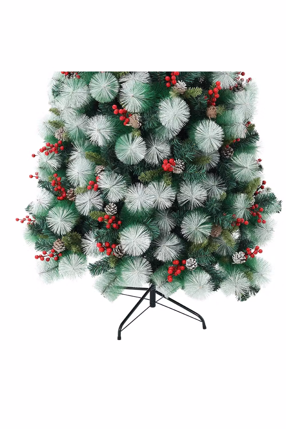 Living and Home Artificial Flocked Christmas Tree with Stand, White, Height: 180 cm – 2