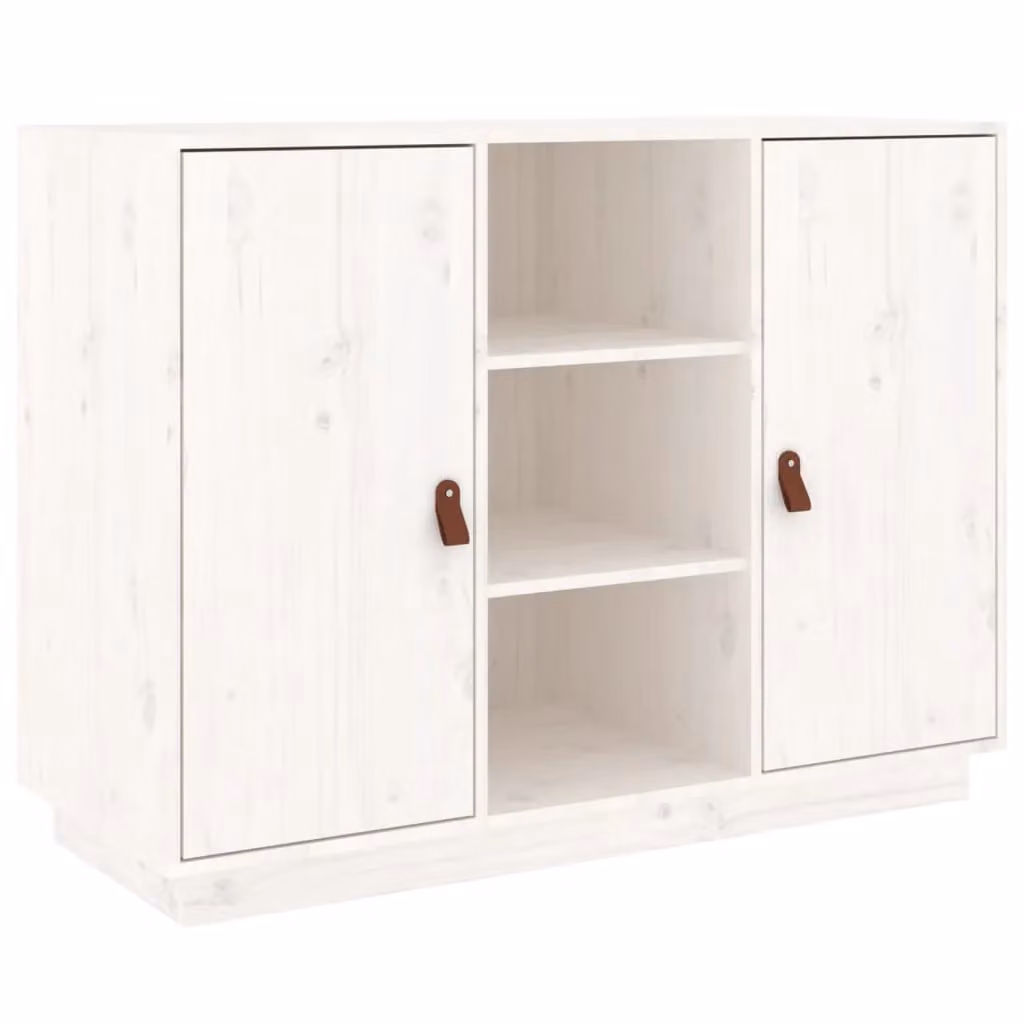 Berkfield Home White Rustic Solid Wood Pine Sideboard W/D/H: 100 x 40 x 75 cm – 2