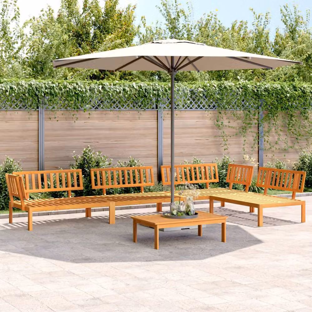 Berkfield Home Beautiful 5 Piece Garden Pallet Sofa Set in Brown Solid Acacia Wood – 1