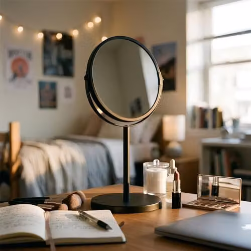 Harbour Housewares Black Metallic Pedestal Magnifying Makeup Mirror, W: 18.5 cm, H: 34.5 cm – 7
