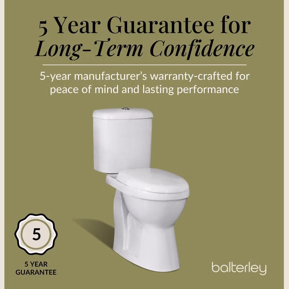 DocM Balterley Close-Coupled Comfort Height Toilet Pan, Cistern and Soft Close Seat, White – 4