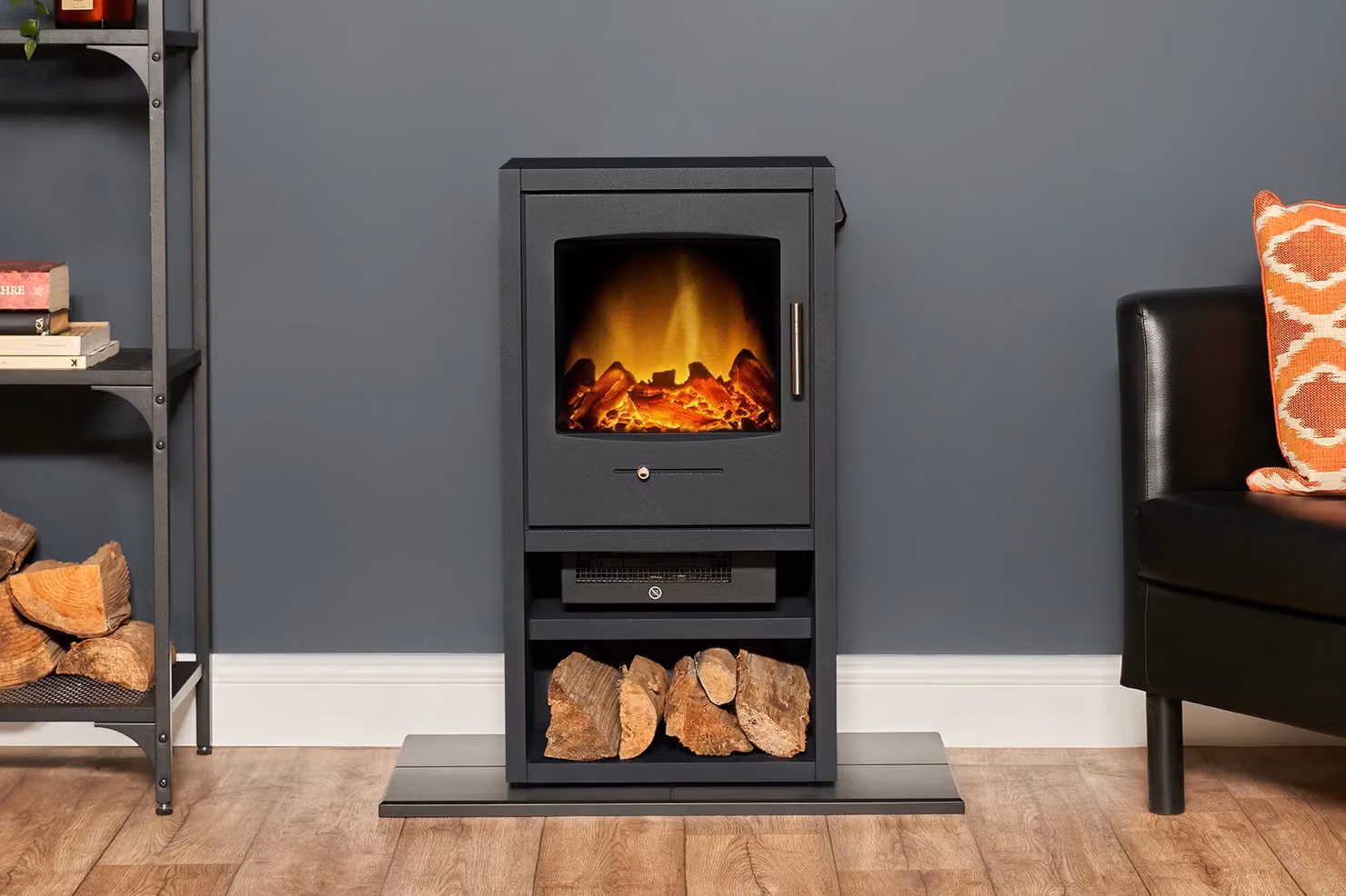 Adam Fires & Fireplaces Adam Bergen XL Electric Stove in Anthracite Grey – 4