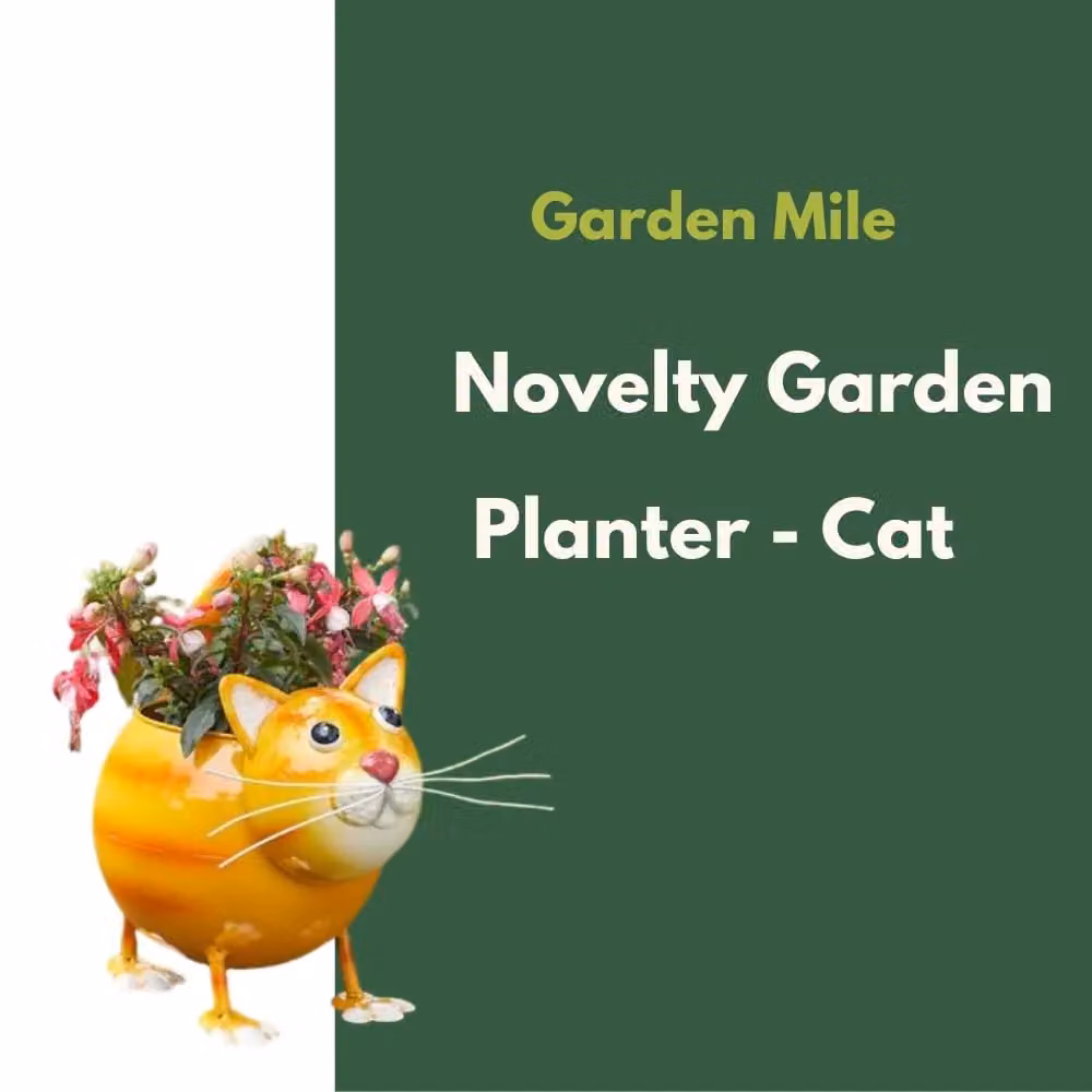 Marco Paul Metal Cat Garden Flower Planter in Orange – 3