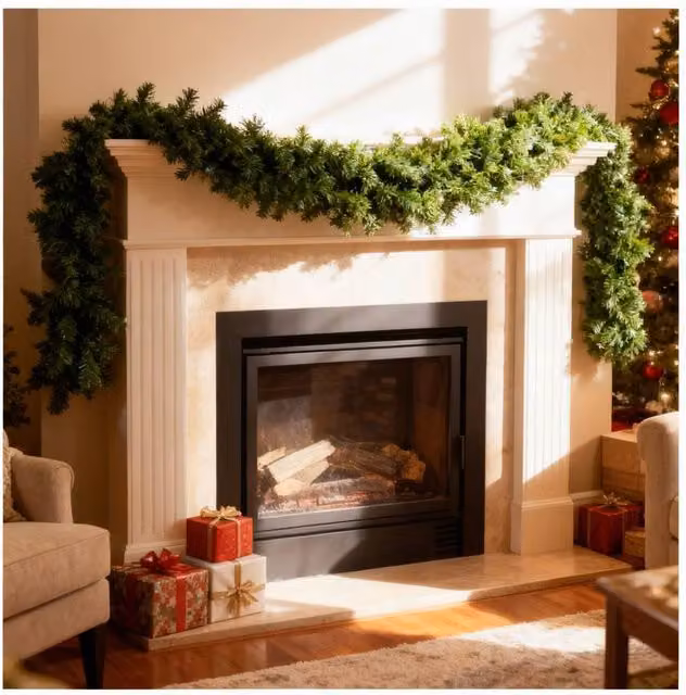 Shatchi 2-Pack Alaskan Green Artificial Christmas Garland, 16m Total Length – 8
