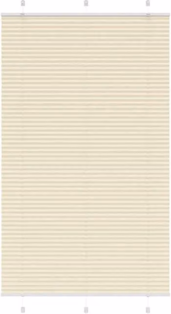 Berkfield Home Single Pleat Semi-Transparent Polyester Blind in Beige, W: 120 cm, H: 200 cm