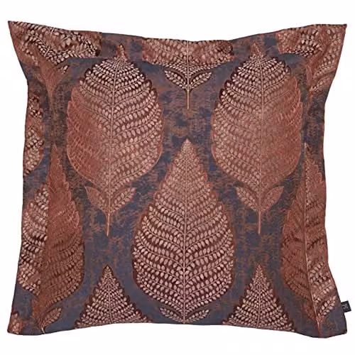 Prestigious Textiles Treasure Floral Jacquard Square Cushion in Multicolour Orange, W/D/H: 50 x 50 x 50 cm