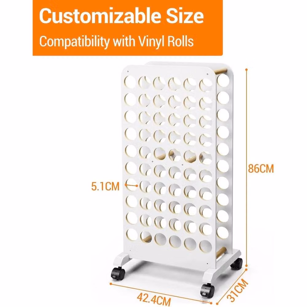 ERGOVEXA Rolling Craft Storage Trolley with Back Panel in White and Multicolour – 2