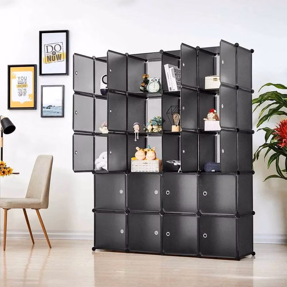 FORGEVIO 20 Cube DIY Wardrobe and Plastic Cupboard Organiser in Grey – 5
