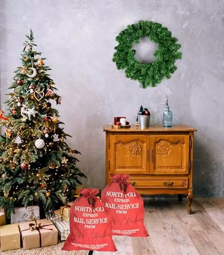 Shatchi Red Hessian Christmas Sack W: 60 cm, H: 80 cm – 5