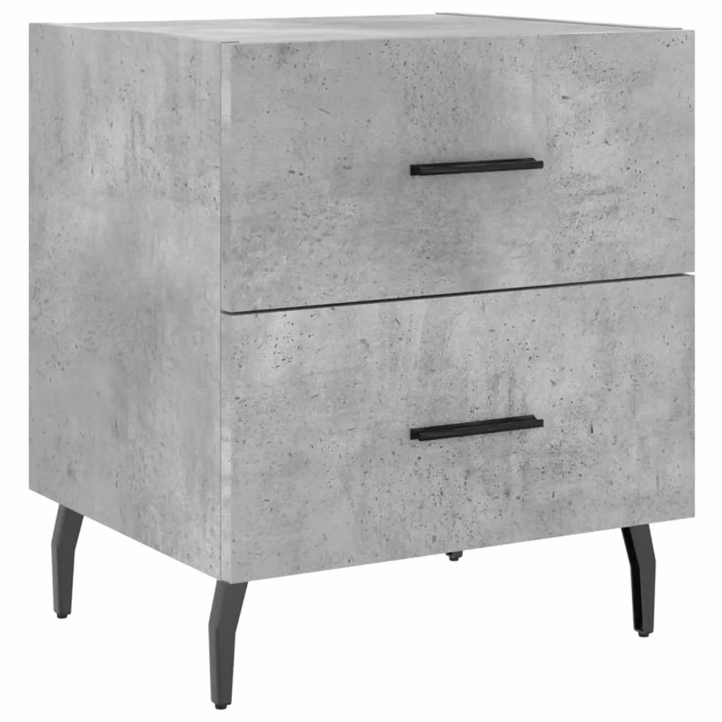 Berkfield Home Bedside Cabinet in Concrete Grey, W/D/H: 40 x 35 x 47.5 cm – 2