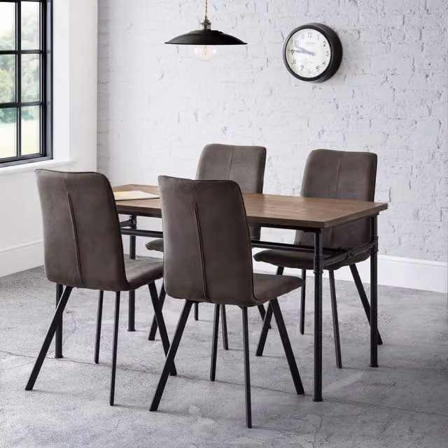 Julian Bowen Monroe Upholstered Dining Chairs, Set of 2, Grey, H93.5 x W45.5 x D61 cm – 4