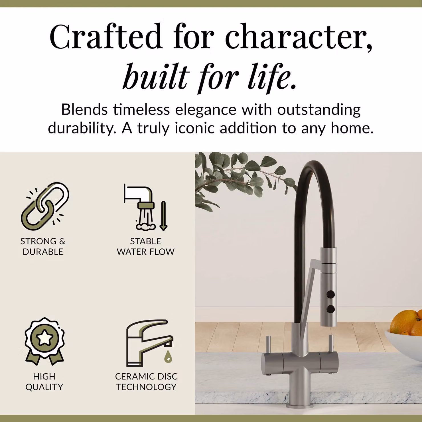 Balterley Rana Kitchen Mono Mixer Tap, Dual Lever, Brushed Nickel Silver – 2