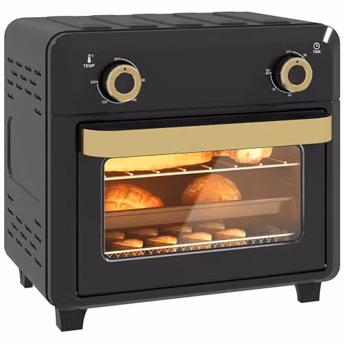 HOMCOM 10L Air Fryer Oven with Hot Air Grill and Roast Function, 1000W, Black