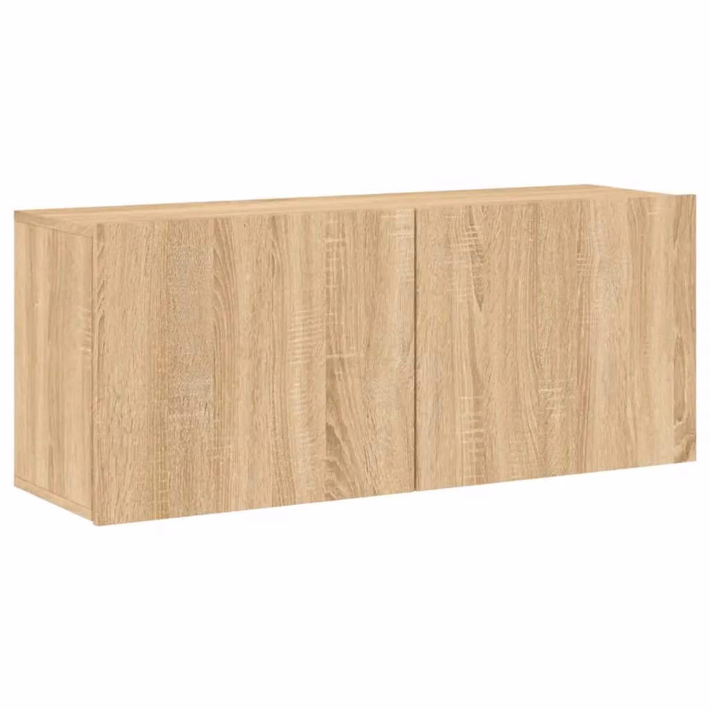 Berkfield Home Wall-mounted Sonoma Oak TV Cabinet in Brown, W/D/H: 100 x 30 x 41 cm – 2