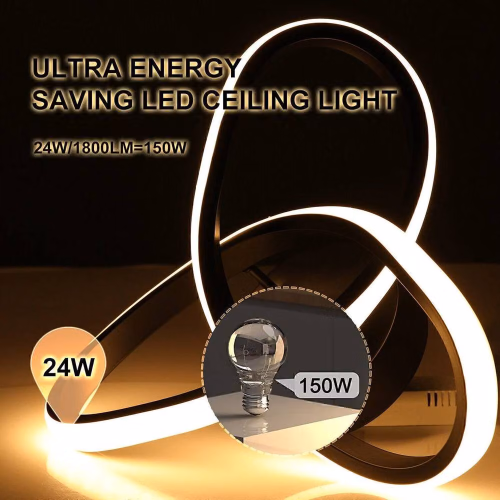 Kelvenix Modern LED Ceiling Light in Black with Warm White Light – 3