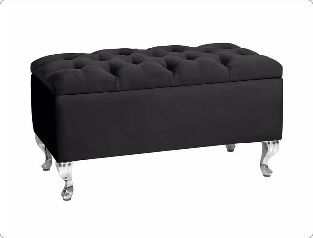 R&M Furnishers Chesterfield Ottoman Storage Bench, 180 cm Tufted Upholstered Velvet Footstool in Petrol or Black
