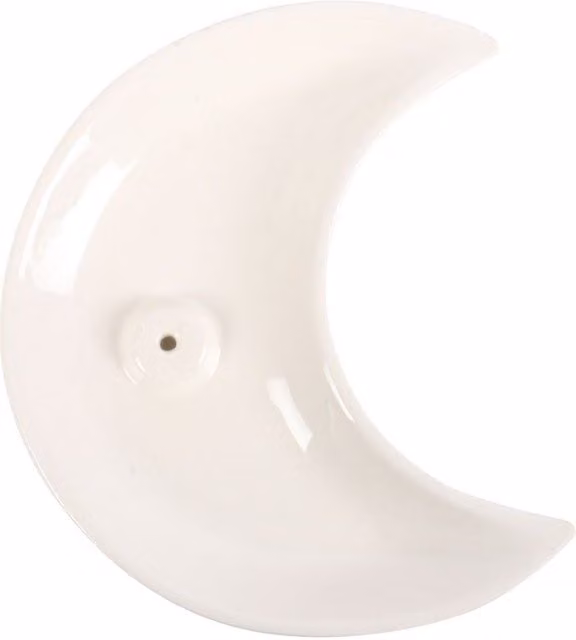 Something Different Crescent Moon Ceramic Incense Holder in White