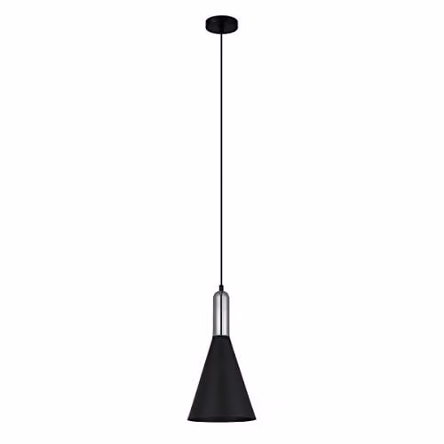 Netlighting Italux Khaleo Modern Black Metal Cone Hanging Pendant Light with E27 Socket