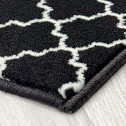 runrug Avanti Hallway Runner Rug, Black, W: 60 cm, L: 240 cm, Thickness: 0.9 cm – 4