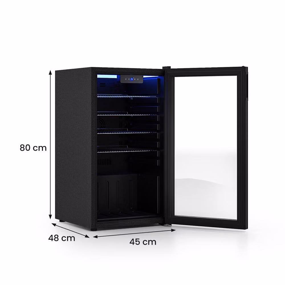Gymax Mini Fridge Beverage Refrigerator Cooler with Compressor in Black – 8