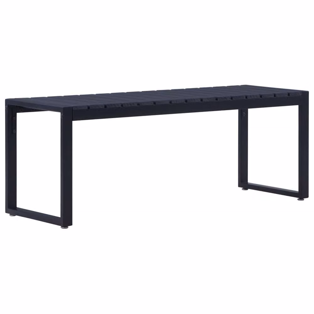Berkfield Home Beautiful Garden Bench in Black Metal, W: 120.5 cm, D: 40 cm, H: 45 cm – 1