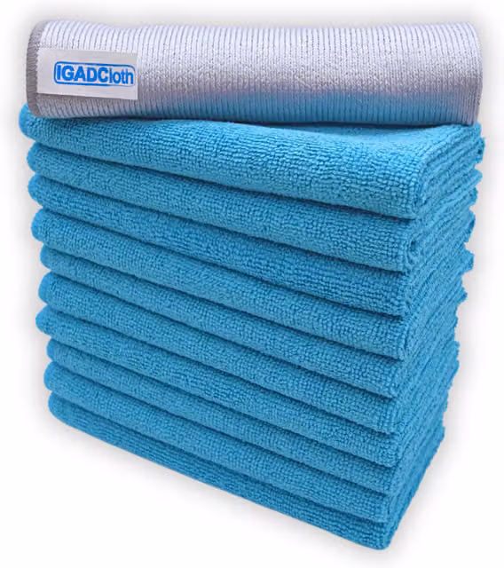 IGAD Blue Microfibre Cleaning Cloths Set, 11 Pack, W/D/H: 40 x 40 x 40 cm